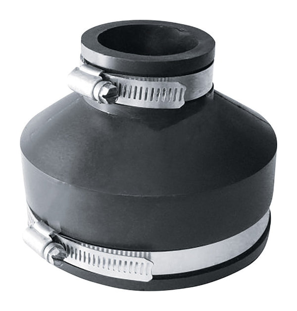 Fernco P1056-415 4-Inch to 1-1/2-Inch Flexible Reducing Coupling With Clamp