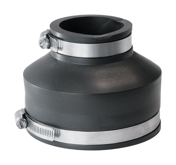 Fernco P1056-42 Flexible PVC Reducing Coupling, Connects 4" Pipe to 2"