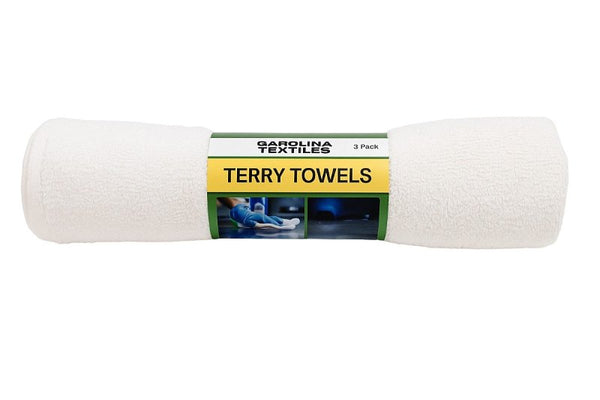 ALL RAGS 3 Pack White Cotton Terry Bar Mop Towels 16 x 19-100% Cotton, Hemmed, Machine Washable, Absorbent Towels for Kitchen, Bar, Restaurant and Cleaning N888-3R (4-Pack)