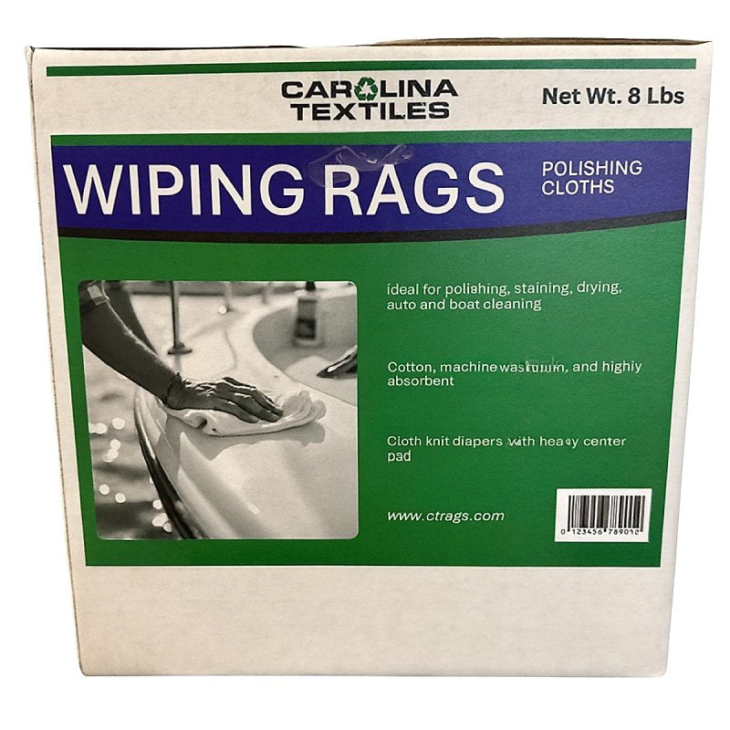 ALL RAGS 8 Lb Box Cotton Polishing Cloths 15 x 21-100% Cotton Knitted Diaper Cloth, High Absorbency, Low Lint, Non-Bleed, for Polishing, Staining, Drying and Detailing