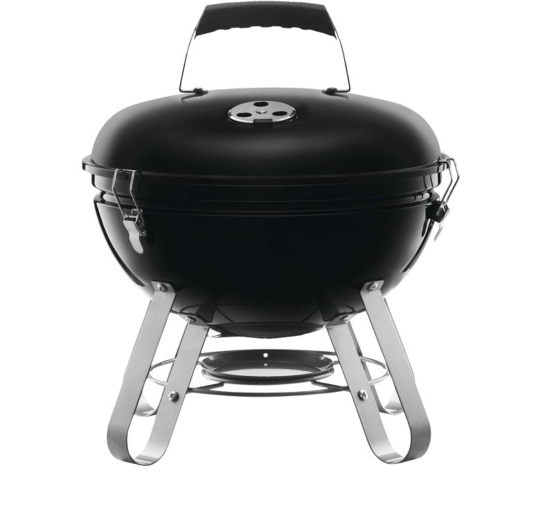 Napoleon Legend 14-Inch Portable Charcoal Kettle Grill, Black, Chrome-Plated Cooking Grid