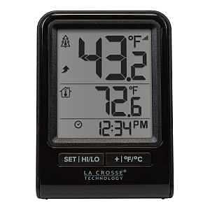 La Crosse Technology 308-1409BNH-CBP Battery Operated Wireless Digital Thermometer - Black