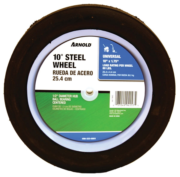 Arnold 1.75 in. W x 10 in. Dia. Steel Lawn Mower Replacement Wheel 80 lb. 490-323-001