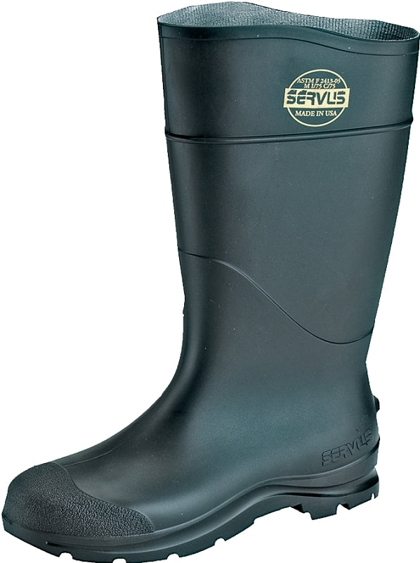 Servus Comfort Technology 14" PVC Steel Toe Men's Work Boots, Black - Steel Toe, 10