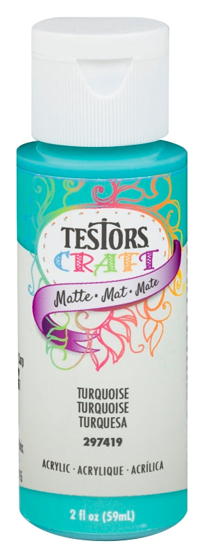 TESTOR Turq ACR Pain 297419 2OZ Turquoise Matte Acrylic Paint