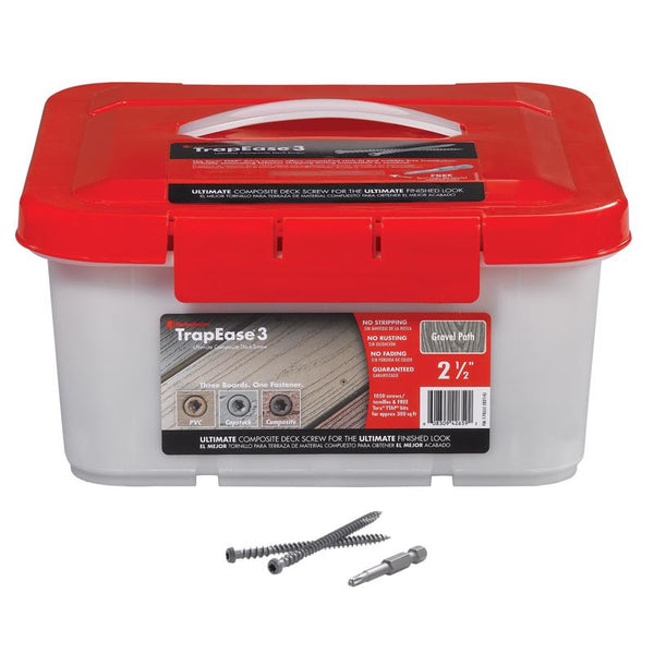 FASTENMASTER TrapEase No. 20 x 2-1/2 in. L Torx Ttap Star Head Zinc-Plated Composite Deck Scre - Case of: 1; Each Pack Qty: 1050; Total Items Qty: 1050 FMTR3-212-1050T