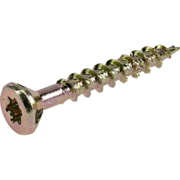 Hillman Wood Screw #8x1-1/4" Steel Yellow Zinc 48578V4