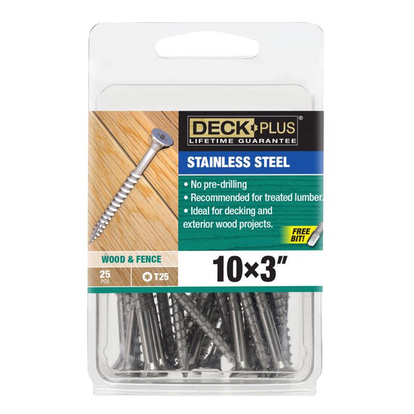 Hillman Weather Maxx 1 No. 10 x 3 in. L Square Flat Head Stainless Steel Deck Screws 25 pk 41601