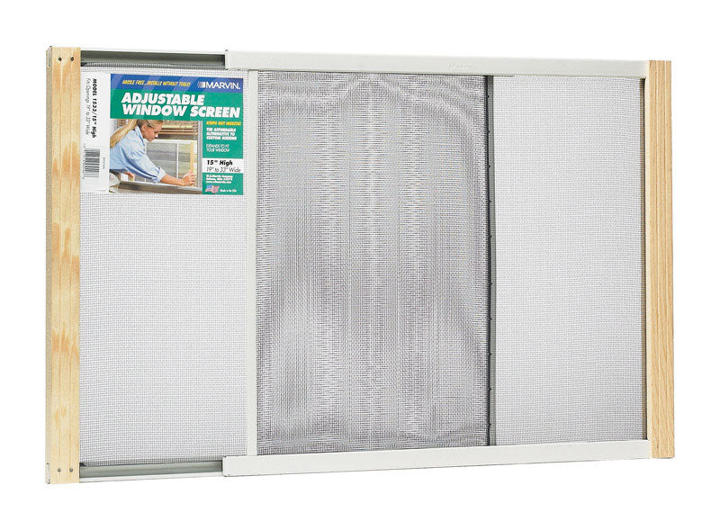 Thermwell Products Available WB Marvin AWS1533 Adjustable Window Screen, 15in High x Fits 19-33in Wide