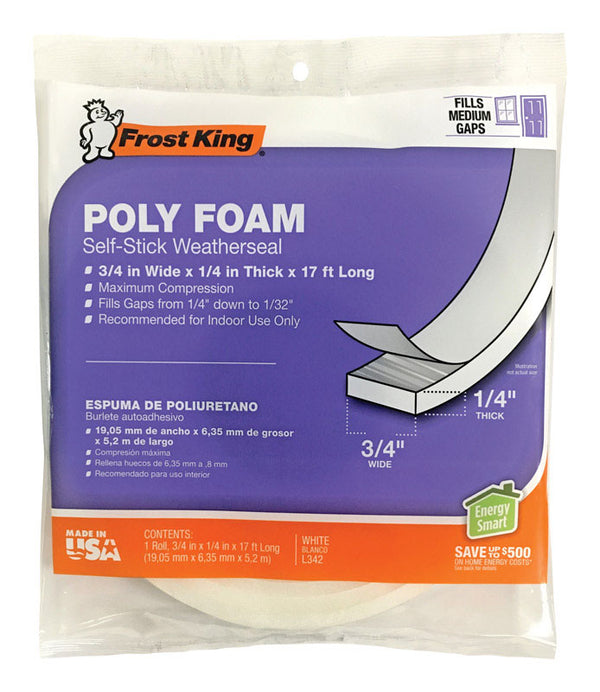 Frost King Foam Tape 3/4x1/4x17' L342H
