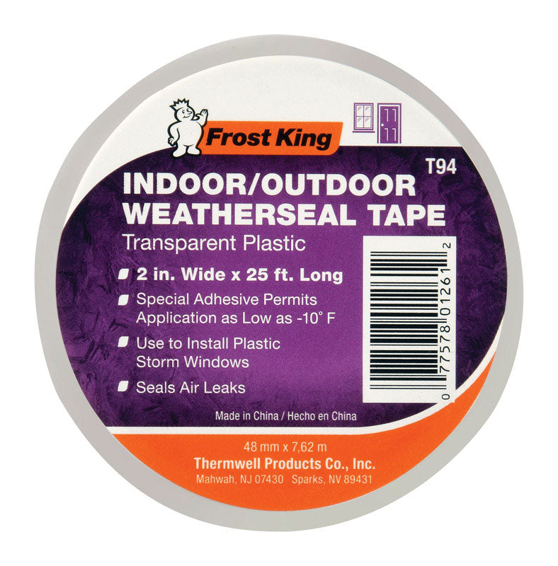 Frost King T94H Plastic Weather-Seal Tape 2-Inch by 25-Feet, Clear, 2" X ft
