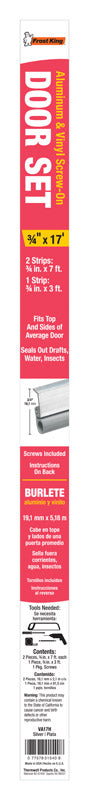 Frost King Doors Aluminum/Vinyl Screw-On Door Set 3/16 in.