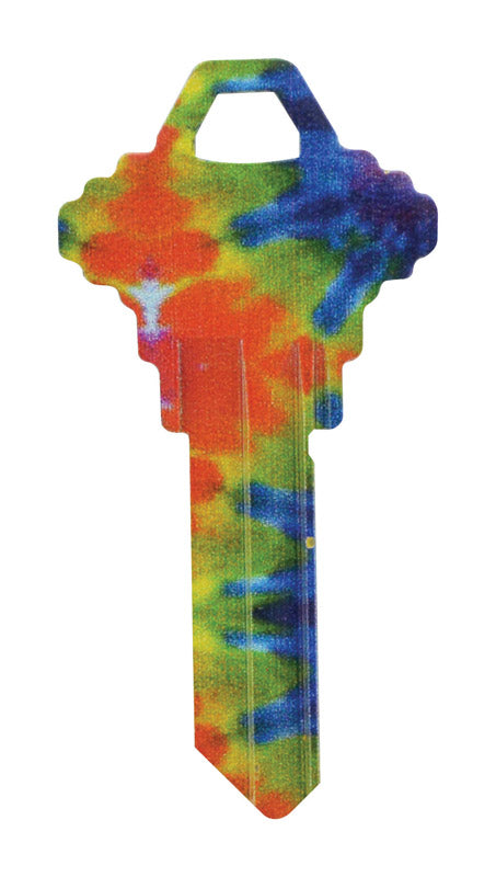 Hillman Wackey Tie Dyded House/Office Universal Key Blank Single Sided