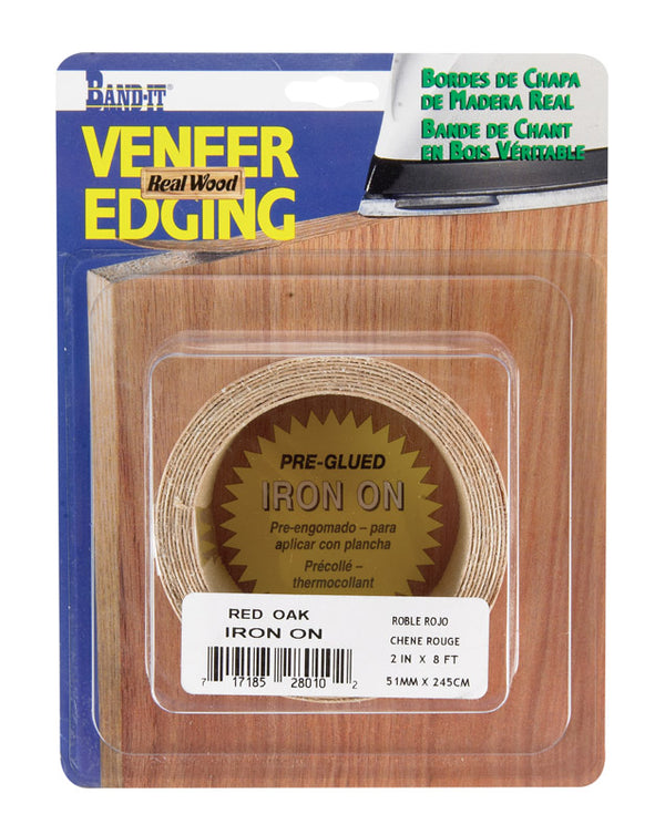 Cloverdale Band-It Wood Veneer Edge Banding 2 " X 8 ' Red Oak 28010 (3-Pack)