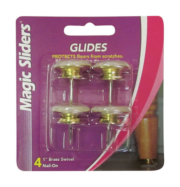 Magic Sliders Steel Slide Glides Round 1 in. W x 1 in. L 4 pk 45461