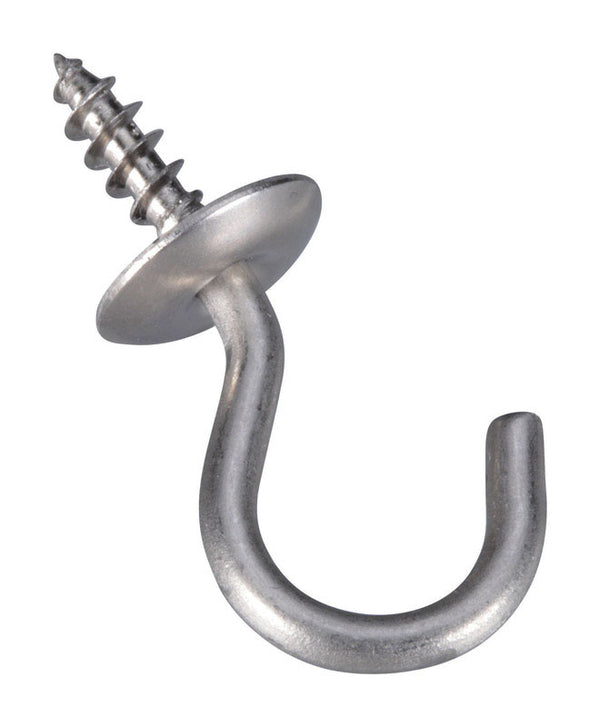 National Hardware N348-433 3/4 Stainless Steel Cup Hooks 4 Count