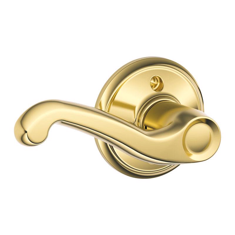Schlage Lock Company F170 FLA 605 LH BRT BRS Dummy Lockset