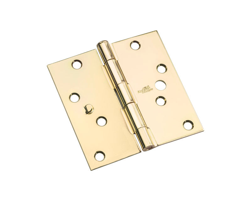 National Hardware N830-401 Hinge Security Square Corner, 4 ", Polished Brass