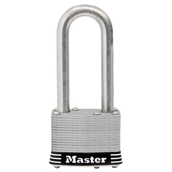 Master Lock 2in (51mm) Wide Laminated Stainless Steel Pin Tumbler Padlock with 2-1/2in (64mm) Shackle 5SSKADLJ 5SSKADLJHC