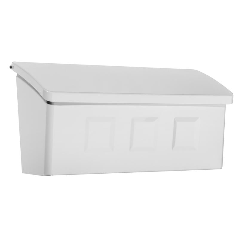 Architectural Mailboxes Wayland Galvanized Steel Wall Mount Mailbox, 2689W-10, White, Small Capacity
