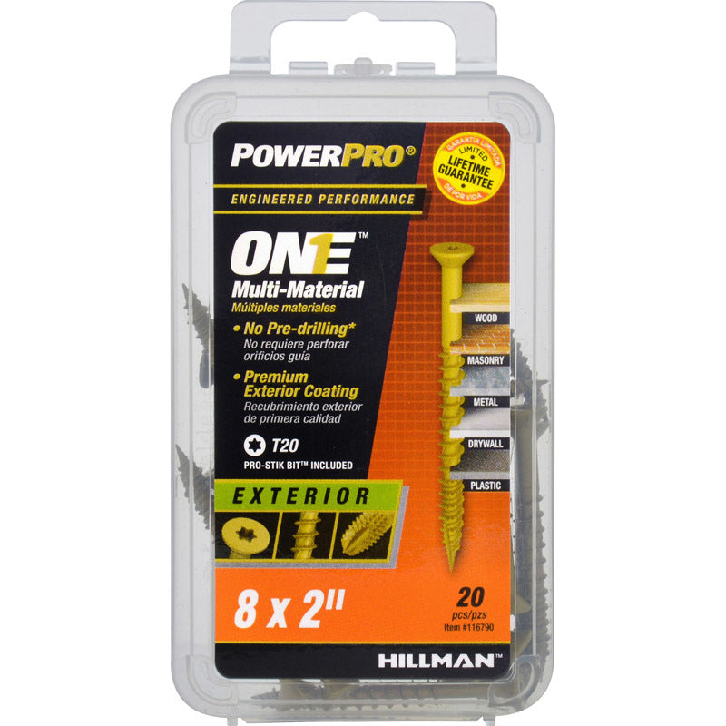 Hillman POWERPRO ONE No. 8 x 2 in. L Star Flat Head Bronze Steel Multi-Material Screw