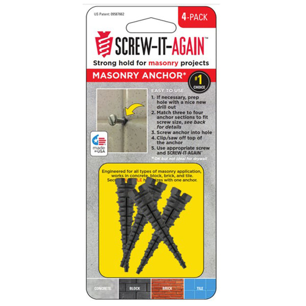 Screw-It-Again Masonry Anchor - 4 Pack SIA-4PK-M