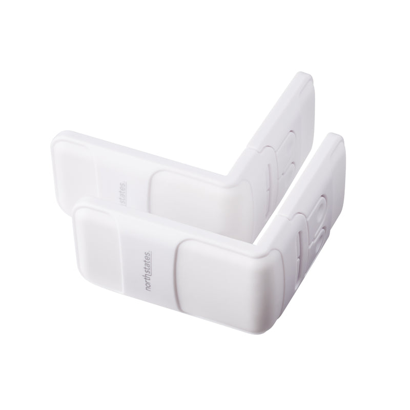 Toddleroo by North States - Corner Drawer Locks for Baby Proofing: Child Proof Drawer Locks - 2 Pack - White