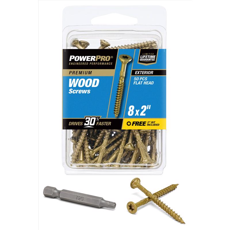 Hillman The Group 42479 Bronze Wood Screw (50 Pack), 8 x 2