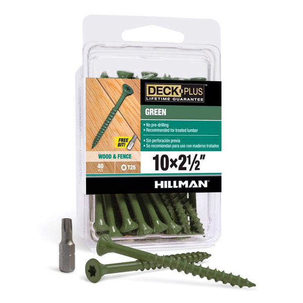 Hillman 5021851 10 x 2.5 in. Flat Deck Screw Pack of 40 42587
