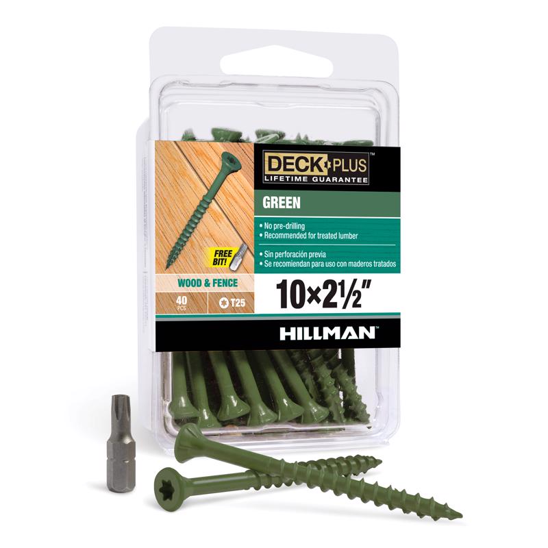 Hillman 5021851 10 x 2.5 in. Flat Deck Screw Pack of 40