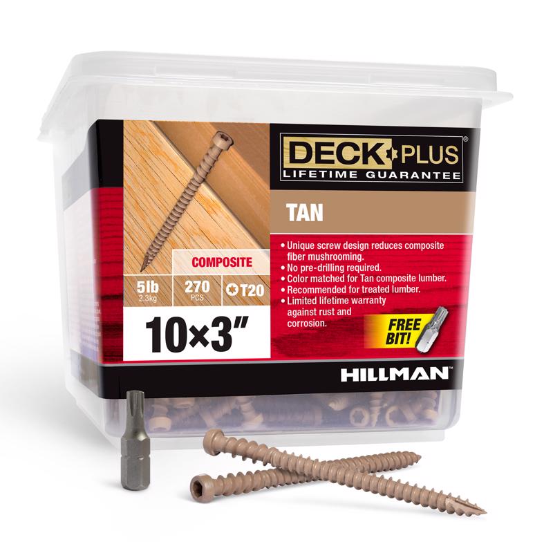 HILLMAN FASTENERS 48455 5 LB 3x10 Tan Deck Screw