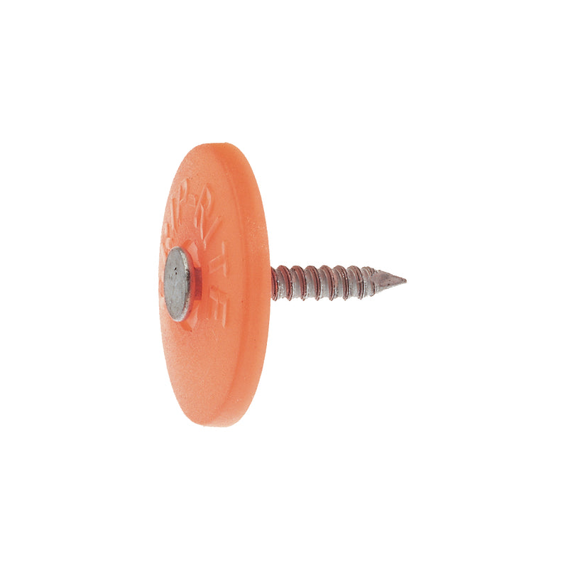 Grip-Rite Plastic Cap Nails - Secure Roofing Underlayments and Housewraps - Electro-Galvanized - 1" - 280 Count/1 Pack - 1PRCAP1