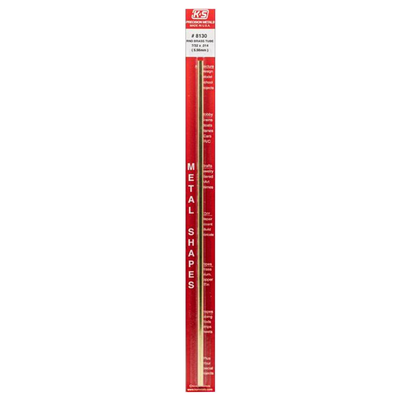 K&S Metal Round Tube 7/32" D X 12" L Brass Carded