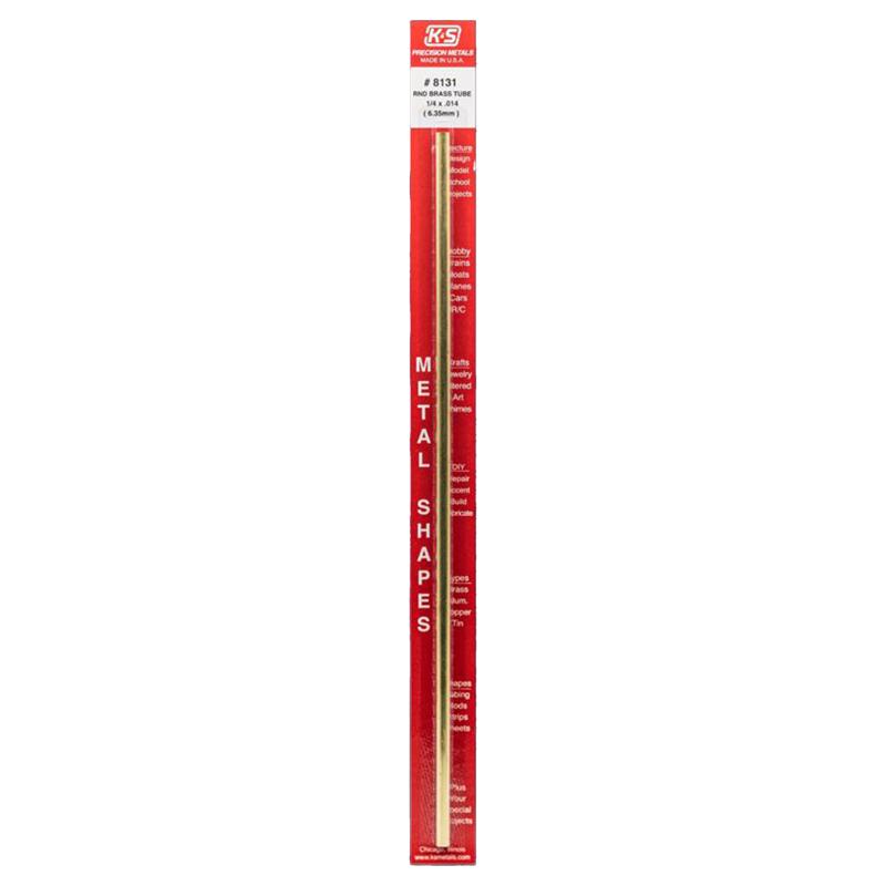 K & S Engineering K&S Metal Round Tube 1/4" D X 12" L Brass Carded/Pack of 1