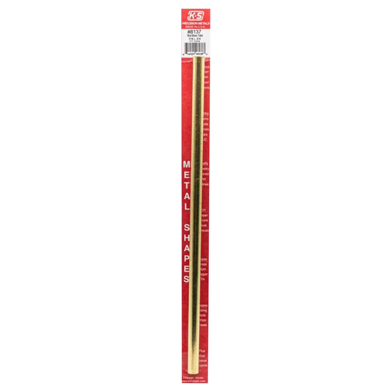 K&S Metal Round Tube 7/16" D X 12" L Brass Carded