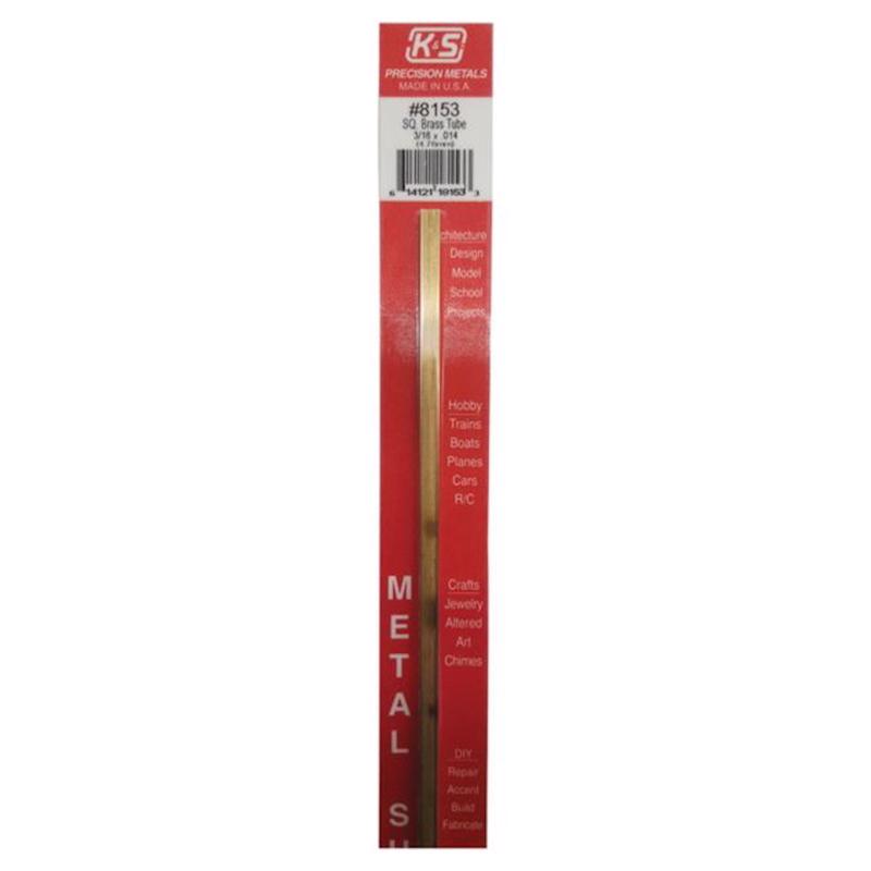 K & S PRECISION METALS 8153 3/16x12 SQ BRS Tube, Pack of 1