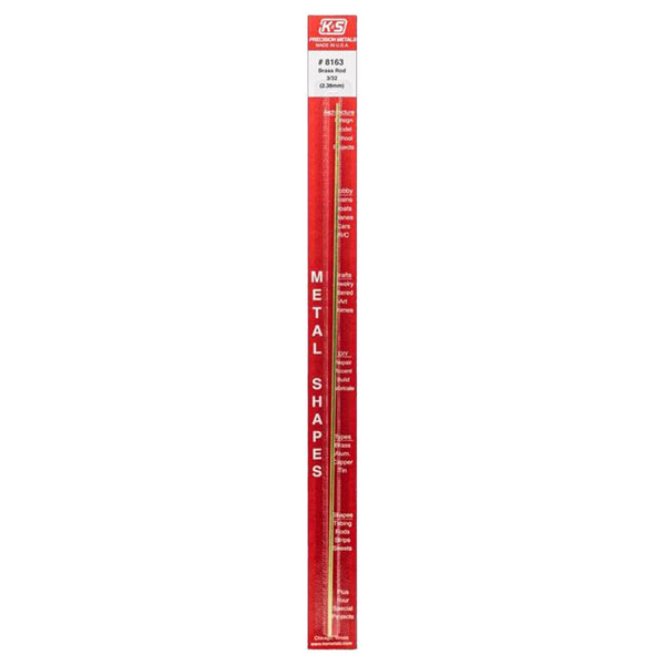 K & S Precision Metals K&S Brass 1/4-28 x 12 Fully Threaded Rod, Unfinished, Uncoated 8163