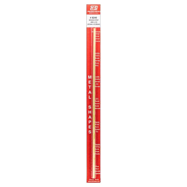 K & S Precision Metals 8240 0.032 x 0.25 x 12 L in. Brass Strip