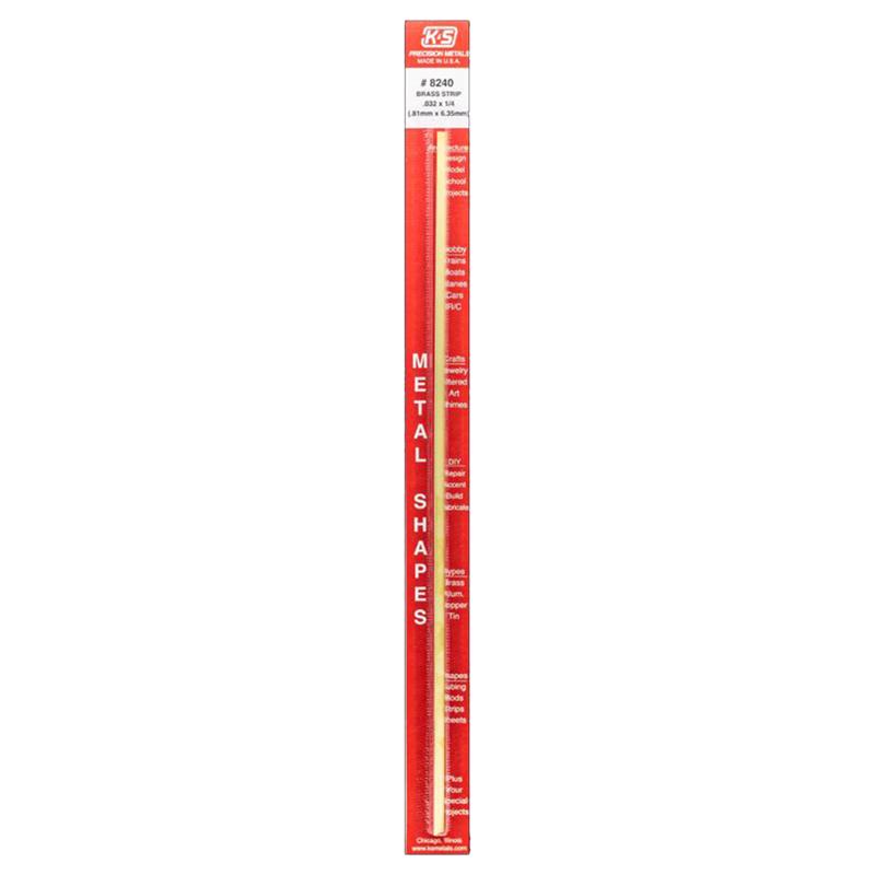 K & S Precision Metals 8240 0.032 x 0.25 x 12 L in. Brass Strip