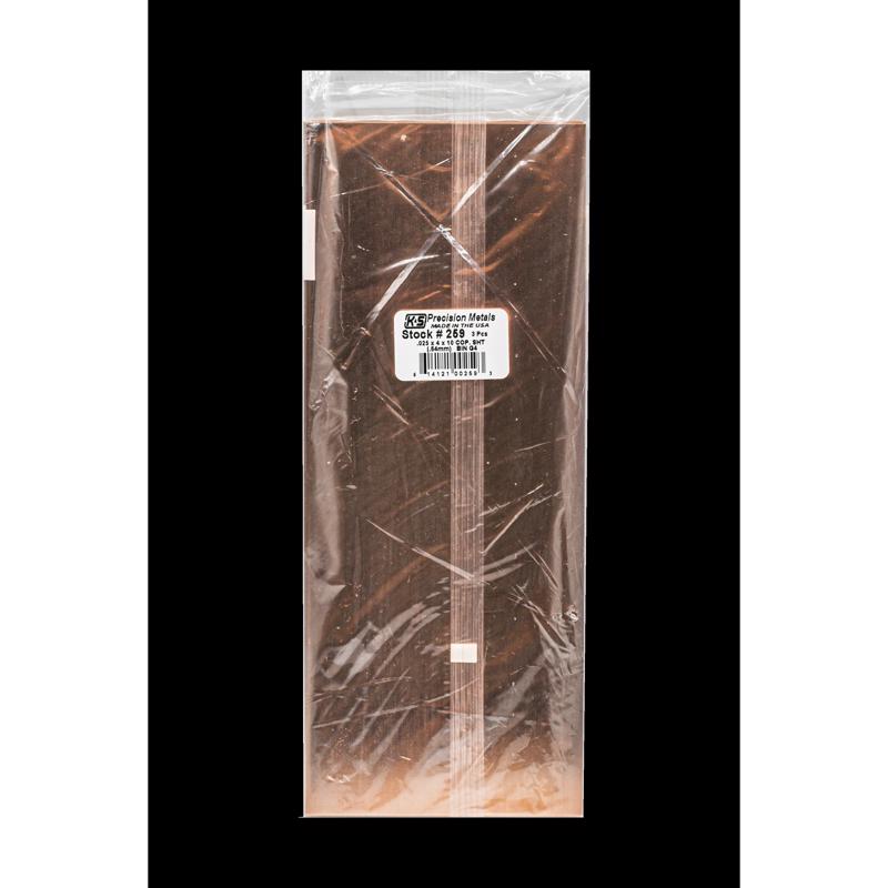 K&S 0.025 in. x 4 in. W x 10 in. L Copper Sheet Metal