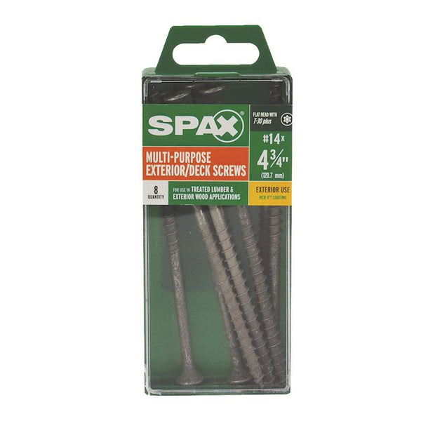 ALTENLOH BRINCK & CO INC Spax No. 14 S X 4-3/4 in. L Star Flat Head Deck Screws 8 pk - Case of: 1010 4191670601202 (10-Pack)