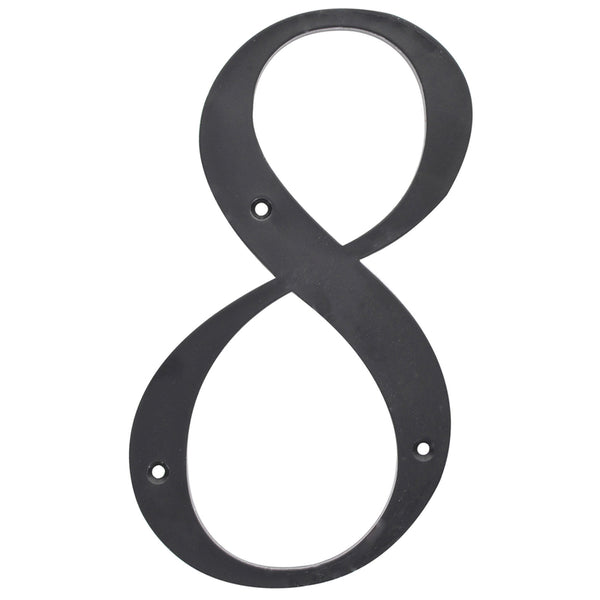 Hillman Black & Silver Reflective Plastic House Number 8 (6") 844818