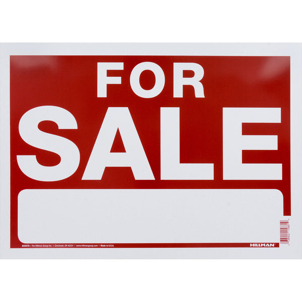 Hillman 842575 10 x 14 in. Red & White for Sale Sign - Pack of 66 (6-Pack)