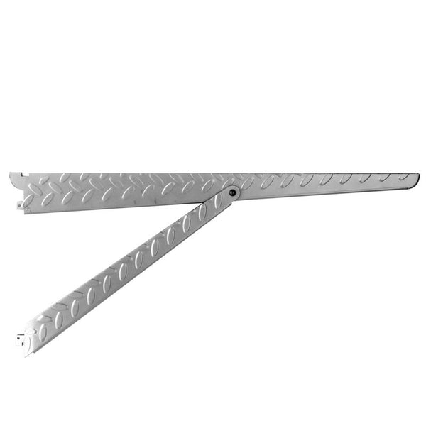 Knape & Vogt John Sterling HEAVYWEIGHT Diamond Plate Shelf Support System Supported Shelf Bracket, 20-inch, Platinum, 0203-20PM
