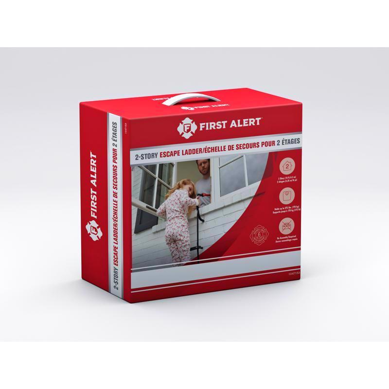 First Alert EL52-2 Two-Story Fire Escape Ladder, Steel, Anti-Slip
