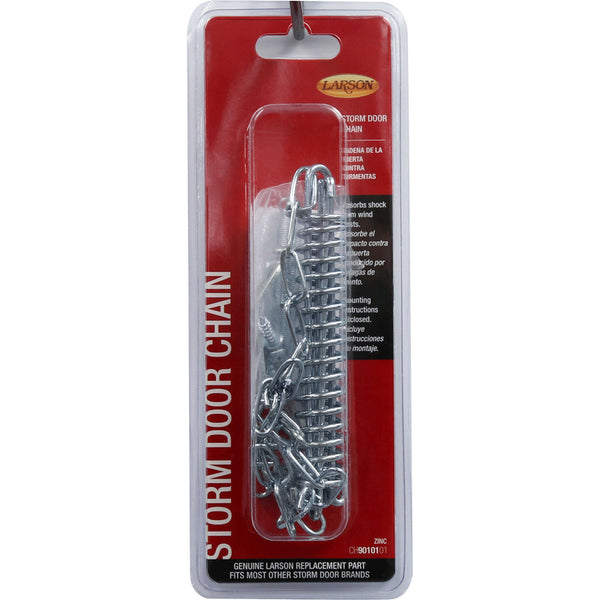 LARSON Certified Silver Storm Door Wind Chain Kit, Protects Storm Door Closer and Hinges from High Winds CH9010101