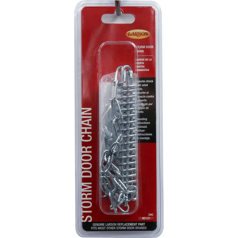 LARSON Certified Silver Storm Door Wind Chain Kit, Protects Storm Door Closer and Hinges from High Winds