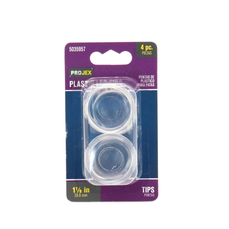 Leg TIP CLR RND1-1/8 4PK