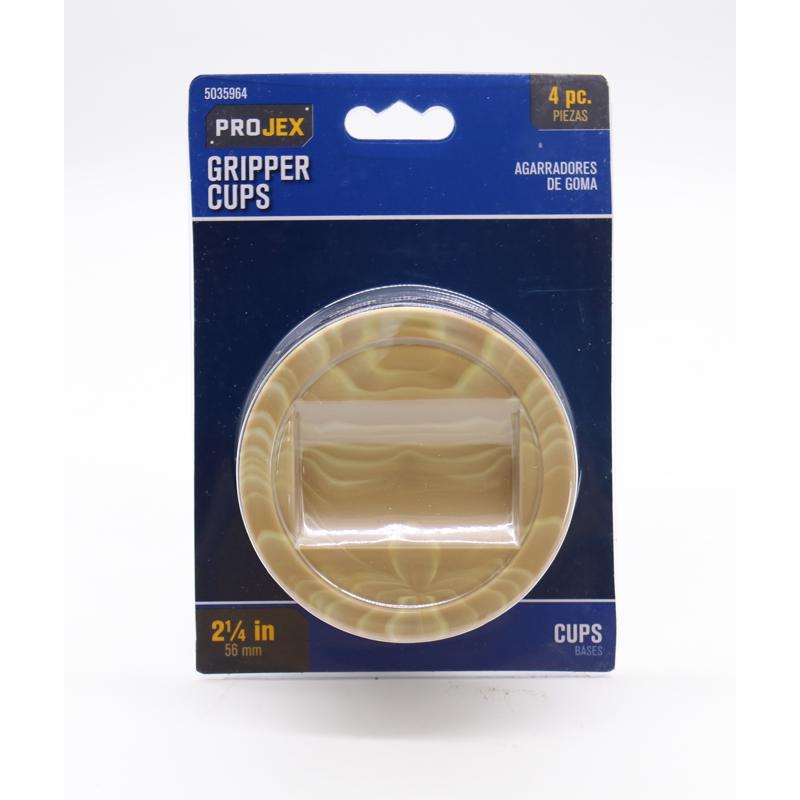 Rubber Furniture Cup Brown Round 2-1/4 in. W 4 pk