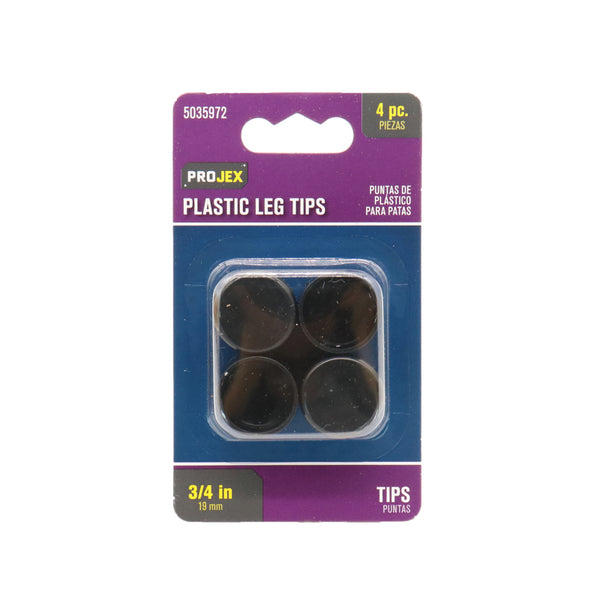 Projex Plastic Leg Tip Black Round 3/4 in. W 4 pk P0060